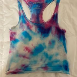 Tie dye cropped tank tok